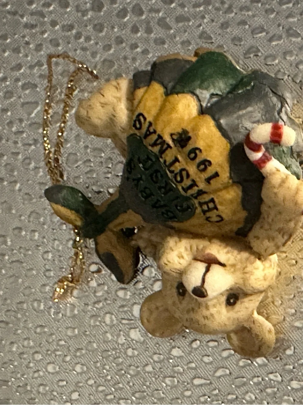 C2- Carlton Cards Red Teddy Bear Christmas Ornament - 'Bundle of Joy'